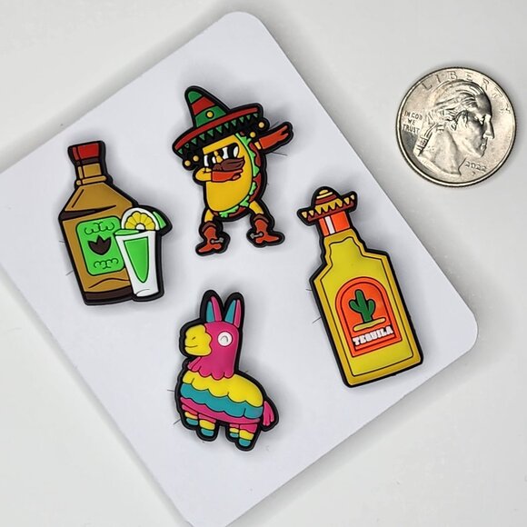 Fiesta Croc Charms | Set of 4 | Jibbitz | Shoe decoration | NEW | Cinco de Mayo - Picture 1 of 6